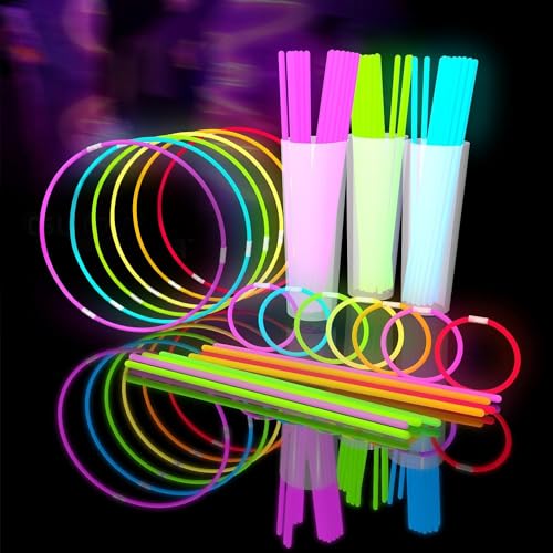 Glow Fever 209pcs Glow Sticks Bulk Party Pack includes 100 8" Glow Sticks and 109 Accessories, with bonus connectors for glow sphere and eye glasses, for Party Festivals Rave Halloween - Image 1