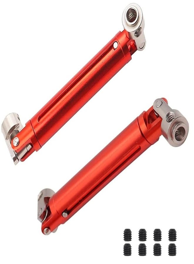 RCJTCQX Aluminium Alloy 105-150MM Universal Drive Shaft for 1/10 Redcat Gen7 GEN8 Axial SCX10 SCX10-II/Pro D90 Axial SMT10 RC Crawler Upgrade Parts 2PCS/Set(Red) - Image 1