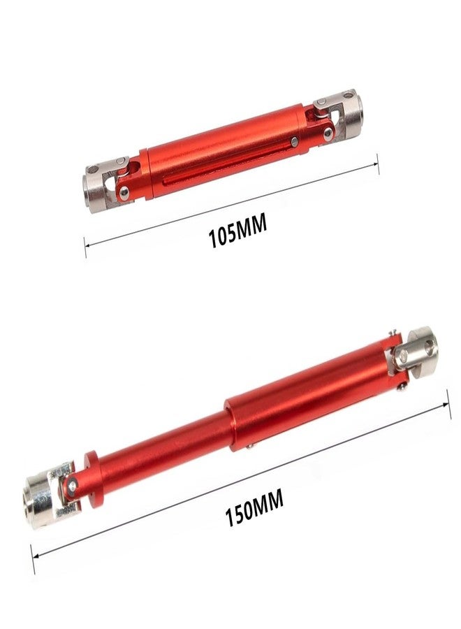 RCJTCQX Aluminium Alloy 105-150MM Universal Drive Shaft for 1/10 Redcat Gen7 GEN8 Axial SCX10 SCX10-II/Pro D90 Axial SMT10 RC Crawler Upgrade Parts 2PCS/Set(Red) - Image 3