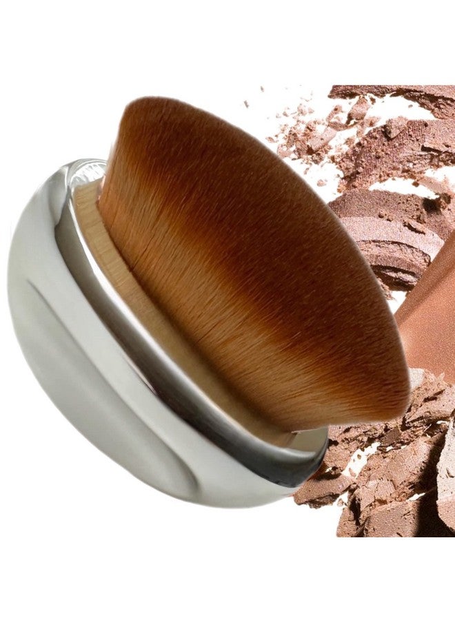 ALAZCO Foundation Brush Palm Makeup Brush Soft Kabuki Dome Shaped Face Body Spf Blush Bronzer Highlighter Blending Selftanner Buffing Liquid Powder Cream Streakfree Cosmetic Application Mirror Finishsilver - Image 5