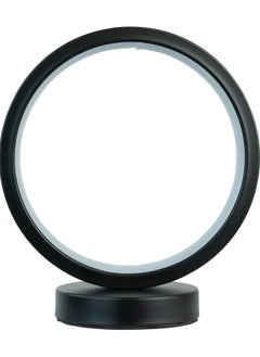 Generic Instagrammable Ring Table Lamp - 3 Color Dimmable LED, Modern Silicone Light for Bedroom Decor, Anti-Rust Metal Base, Arab Home Office Lighting (Matte Black)  - Image 1