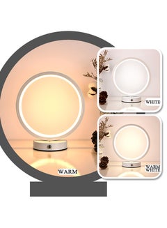 Generic Instagrammable Ring Table Lamp - 3 Color Dimmable LED, Modern Silicone Light for Bedroom Decor, Anti-Rust Metal Base, Arab Home Office Lighting (Matte Black)  - Image 2
