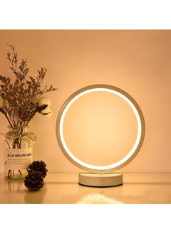 Generic Instagrammable Ring Table Lamp - 3 Color Dimmable LED, Modern Silicone Light for Bedroom Decor, Anti-Rust Metal Base, Arab Home Office Lighting (Matte Black)  - Image 4