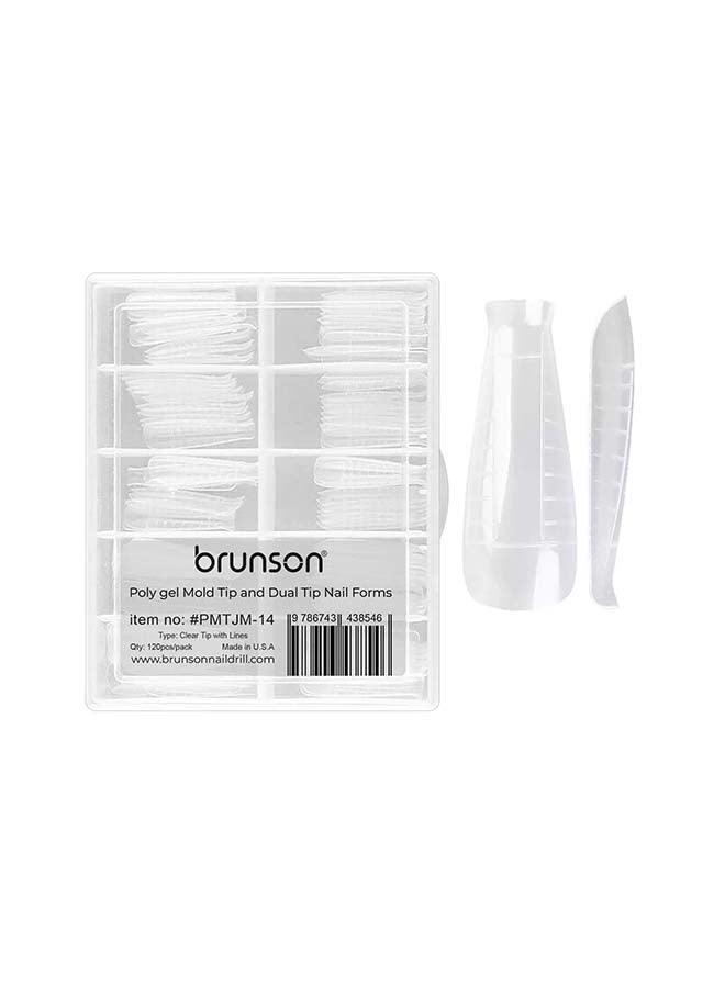 brunson Dual Nail Forms for Poly Extension Gel Pre-shaped False Tips with Scale 120pcs Manicure Tool for Nail Extensions Mold Nail Tips Acrylic Nails False Nails Manicure Tool - Image 1