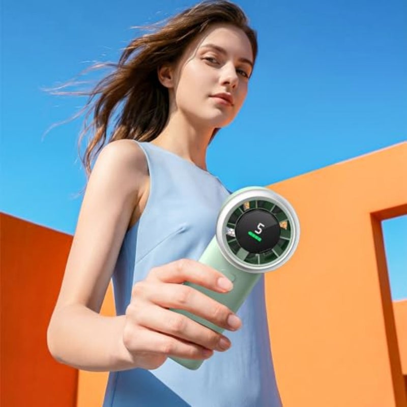 Portable Handheld Turbo Fan, 5 Speeds Mini Personal Fan with 4000mAh Rechargeable Battery, Small Pocket Fan for Travel Essentials, Beach, Office, Gifts for Women Men - Image 2