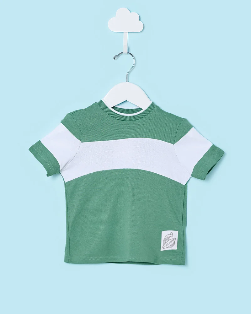 ردتاغ Infant Boys Green Cut And Sew T-Shirt