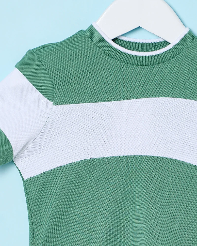 ردتاغ Infant Boys Green Cut And Sew T-Shirt