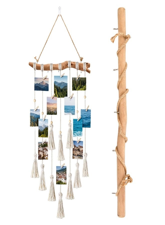 YOSINXU 2Pcs 15 Inch Natural Driftwood Decorative Branches Farmhouse Home Wall Hanging Decor Hanging Jewelry Organizers with 5 Hooks Decorative Farmhouse Home Wall Decor - Image 4