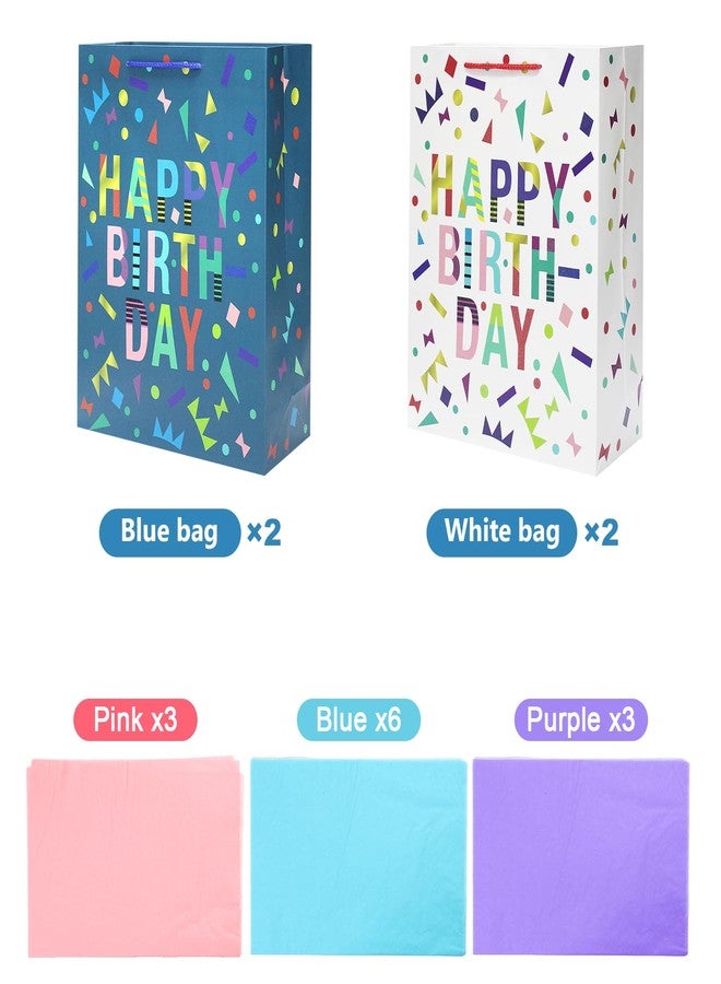 LUOKER 16.5" Extra Large Gift Bag with Tissue Paper,4 Pack Birthday Gift Bags,Big Gift Bag for Birthday Party,Kids' Parties, Baby Shower - Image 3