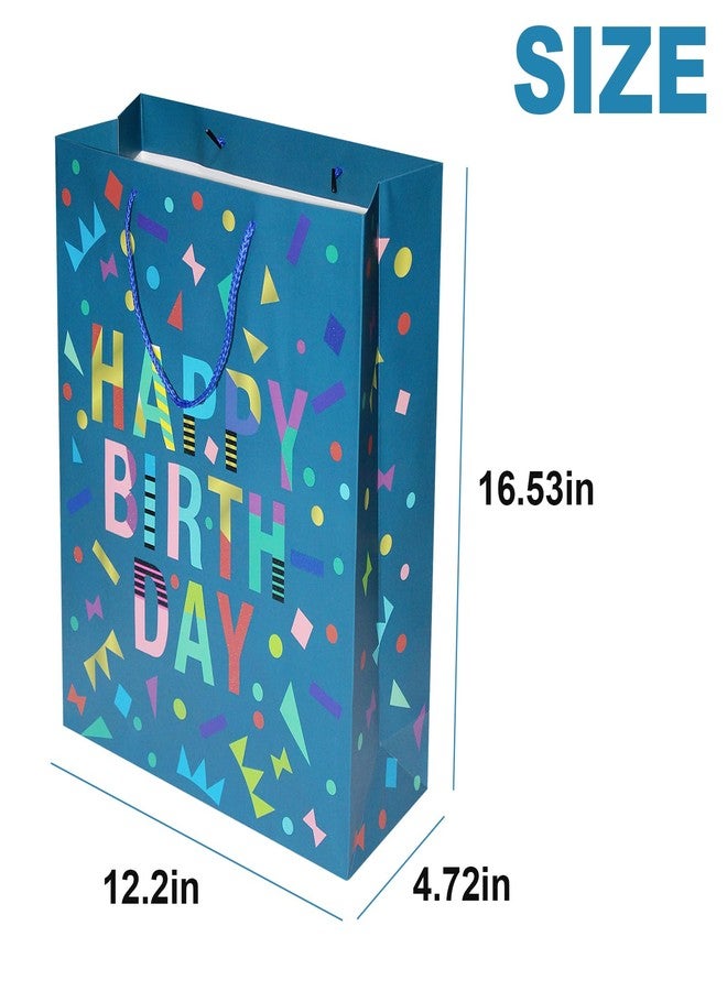 LUOKER 16.5" Extra Large Gift Bag with Tissue Paper,4 Pack Birthday Gift Bags,Big Gift Bag for Birthday Party,Kids' Parties, Baby Shower - Image 2