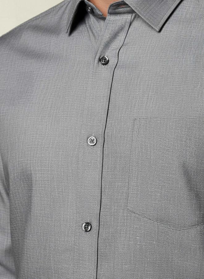 Splash FAV Men Slim Fit Collared Textured Long Sleeves Shirt - Image 2