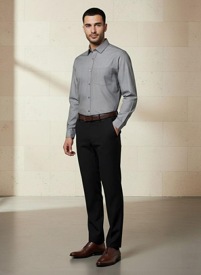 Splash FAV Men Slim Fit Collared Textured Long Sleeves Shirt - Image 4