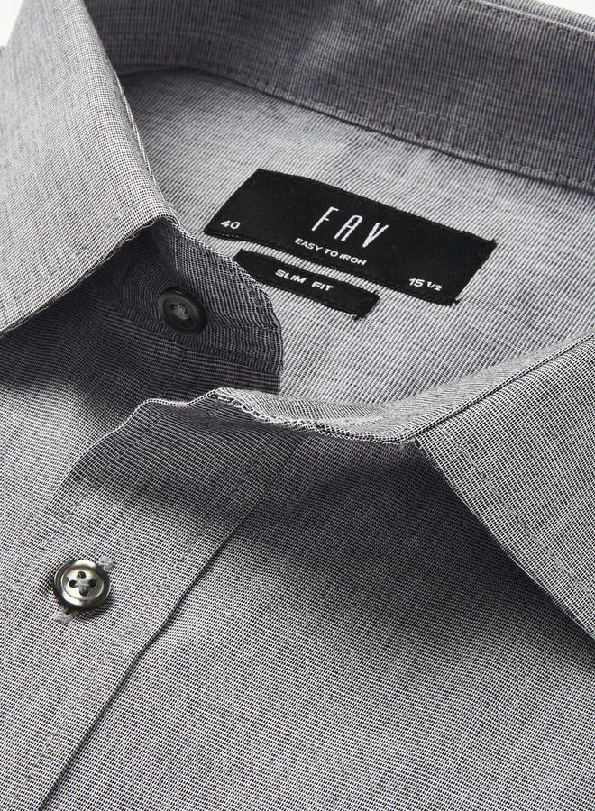 Splash FAV Men Slim Fit Collared Textured Long Sleeves Shirt - Image 2