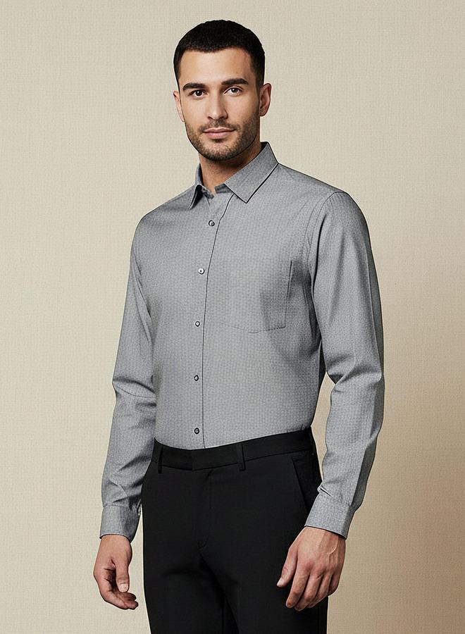 Splash FAV Men Slim Fit Collared Textured Long Sleeves Shirt - Image 1