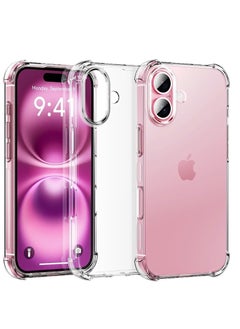 Clear Case Compatible with iPhone16, Clear TPU Case with 4 Corners Shockproof Protection & Camera Protection Anti-Slip, (Clear)
