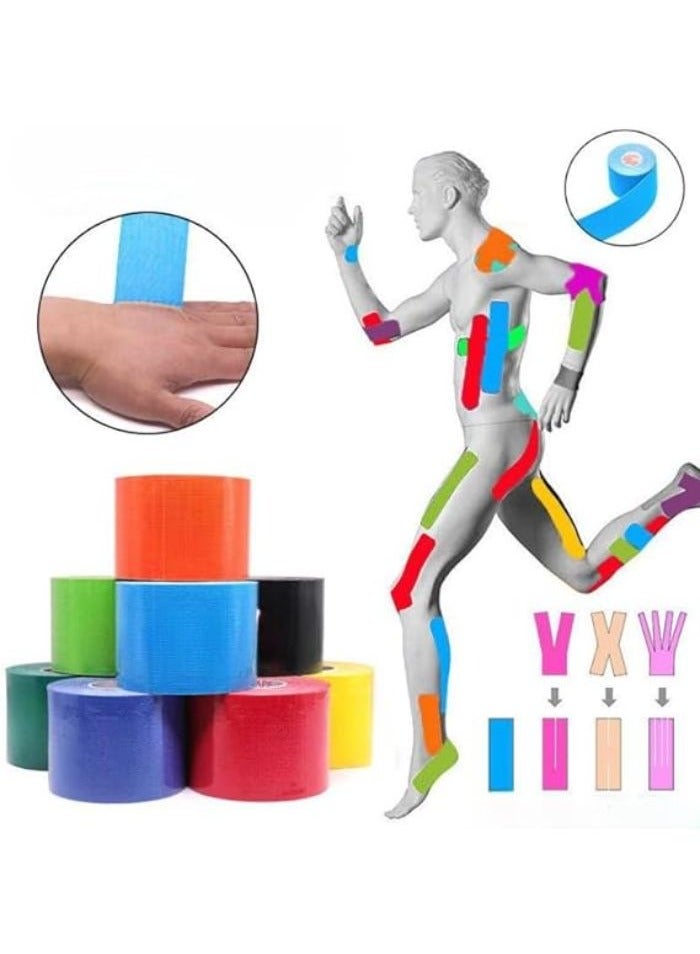 Medical Tape to Reduce Sprains, Muscle Pain and Sports Injuries for Athletes Waterproof Flexible Kinesiology Tape Sports Tape Professional Physio Tape (10m x 5cm, Light Blue) - Image 2