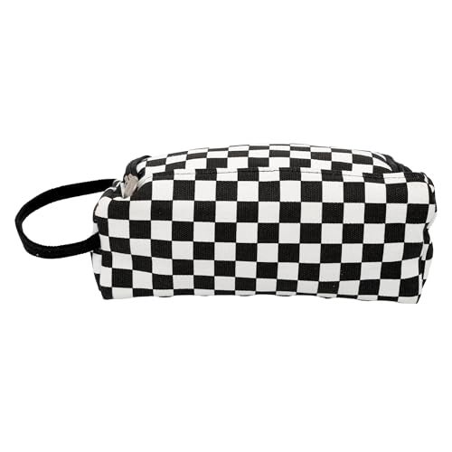 Topinon Polyester Big Capacity Pencil Case High Large Storage Pouch Marker Pen Case Simple Stationery Bag School College Office Organizer for Teens Girls (Black Dot) - Image 5