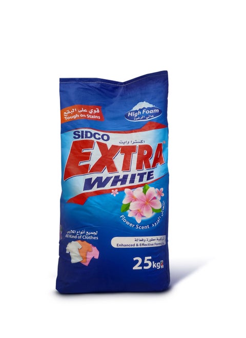 Extra White 25kg High Foam Powder Detergent Enhanced Effective Formula Sensitive Gentle on skin tough on stains