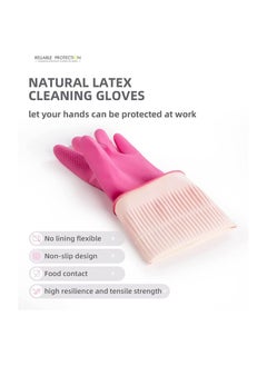 Y&D Cleaning Rubber Gloves, 2 Pairs Reusable Waterproof Dishwashing Non-slip, Kitchen Large, Laundry Clothes Gloves  - Image 4