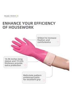 Y&D Cleaning Rubber Gloves, 2 Pairs Reusable Waterproof Dishwashing Non-slip, Kitchen Large, Laundry Clothes Gloves  - Image 5