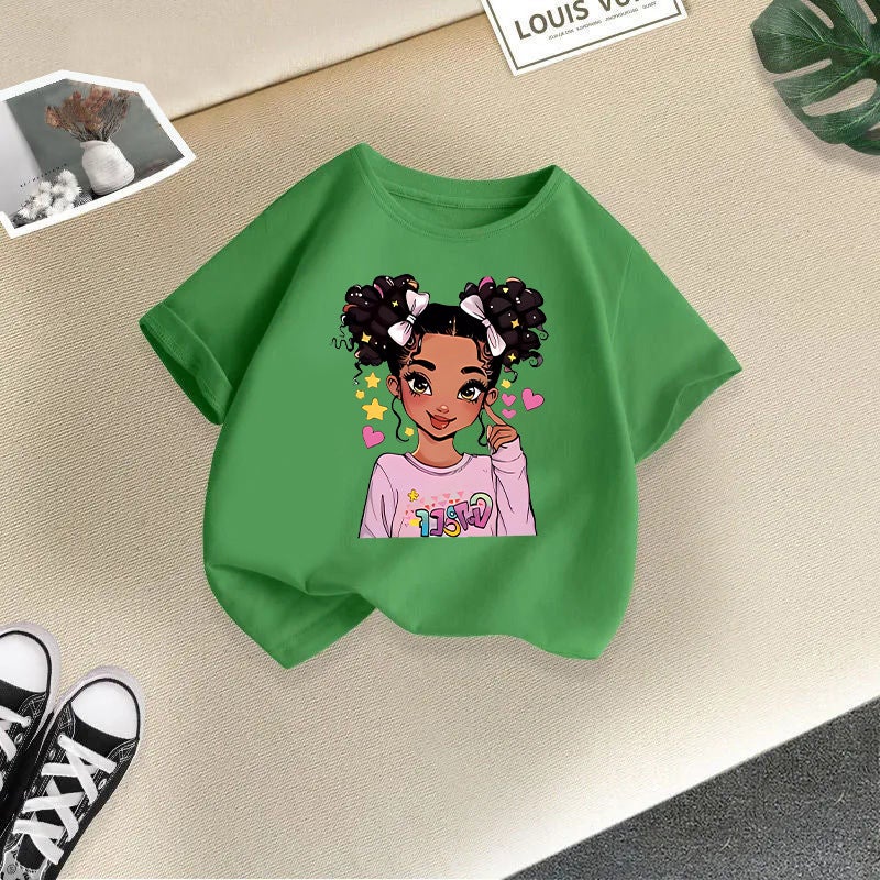 New Product Children'S Cute Cartoon Print T-Shirt Girls Short-Sleeved 2026 New Fashion Summer Children'S Clothing - Image 1