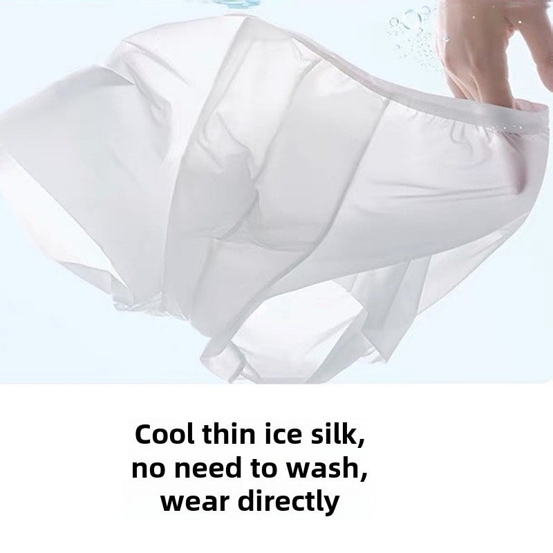 Generic Disposable Mens Underwear Gray Cotton Travel Convenience Men's square velvet ice silk style [white] 