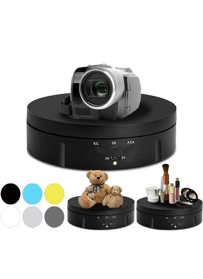 بادوم حامل عرض دوار قابل للشحن من Padom مقاس 5.7 بوصة و 360 درجة ، طاولة عرض حامل دوار للتصوير الفوتوغرافي ، لعرض المجوهرات والساعات والنماذج ثلاثية الأبعاد والمنتجات الرقمية والعروض  - Image 1