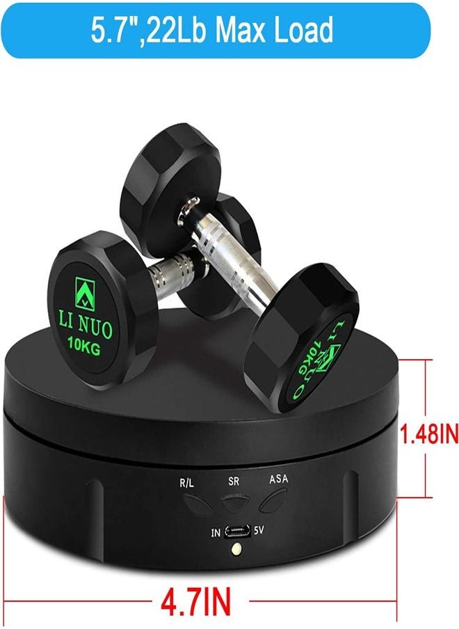بادوم حامل عرض دوار قابل للشحن من Padom مقاس 5.7 بوصة و 360 درجة ، طاولة عرض حامل دوار للتصوير الفوتوغرافي ، لعرض المجوهرات والساعات والنماذج ثلاثية الأبعاد والمنتجات الرقمية والعروض  - Image 3
