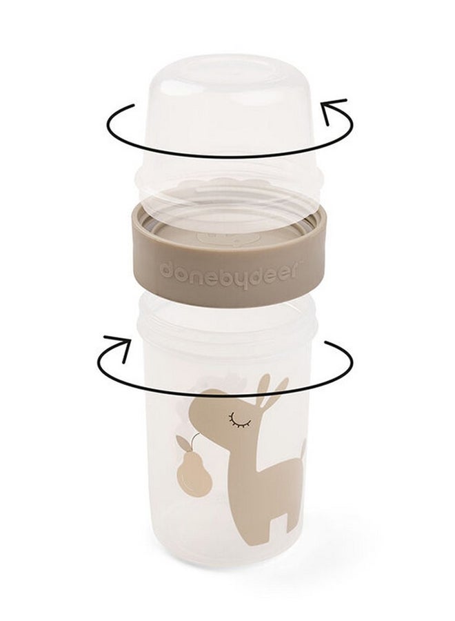 done by deer To Go 2-Way Snack Container L Lalee Sand - Leakproof Divider Bowl For Toddlers - Image 2