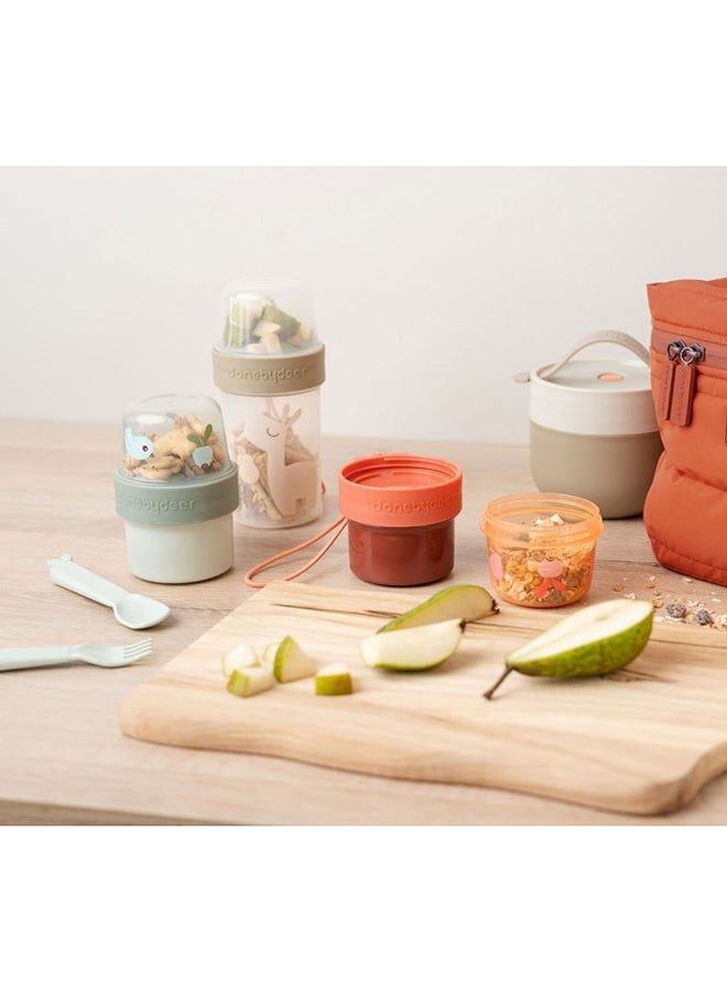 done by deer To Go 2-Way Snack Container L Lalee Sand - Leakproof Divider Bowl For Toddlers - Image 4