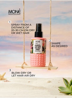 MONE Professional Tropical Sea Salt Spray - Texturizing Sea Salt Spray With Hawaiian Papaya Extract For Creating Surf Curls, Quick Styling, Buns, Tool-compatible, Adds Natural Volume And Flexible Hold While Enhancing Curl Shape, Papaya Extract Provides Conditioning And Eliminates Unwanted Frizz, 150ml  - Image 4