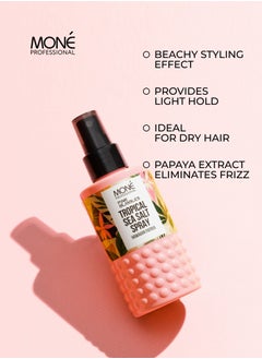 MONE Professional Tropical Sea Salt Spray - Texturizing Sea Salt Spray With Hawaiian Papaya Extract For Creating Surf Curls, Quick Styling, Buns, Tool-compatible, Adds Natural Volume And Flexible Hold While Enhancing Curl Shape, Papaya Extract Provides Conditioning And Eliminates Unwanted Frizz, 150ml  - Image 3
