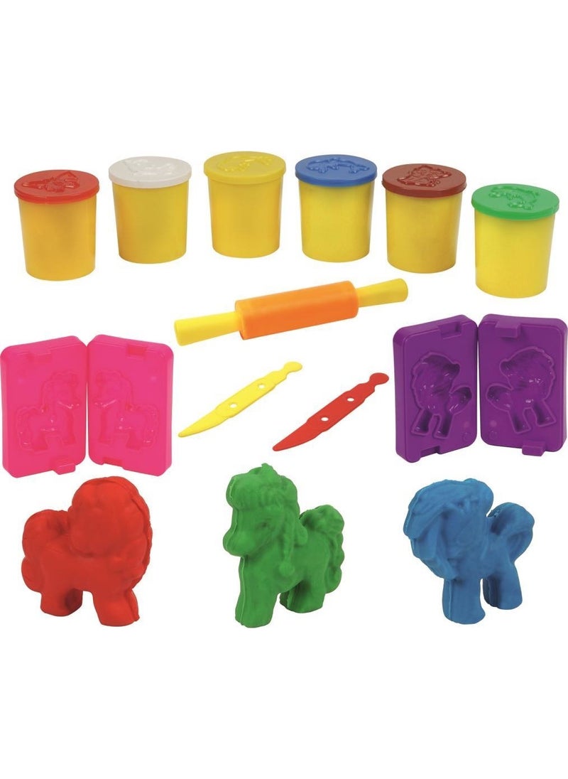 Heroes - 3D Pony Set 6 Colored Play Dough ERN-569 - Image 1