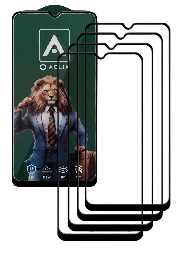 ACLIX 4 Pieces Antistatic ESD Dustproof Premium Quality High Definition Tempered Glass Screen Protector Designed For Oppo A15 - Image 1