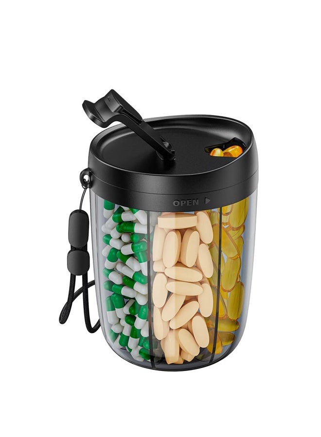 Large Supplement Organizer Bottle, Holds Plenty of Vitamins in 1 Monthly Pill Dispenser with Anti-Mixing & Wide Openings Design, Easy to Retrieve Meds, Includes 20 Pcs Stick-on Labels - Image 1