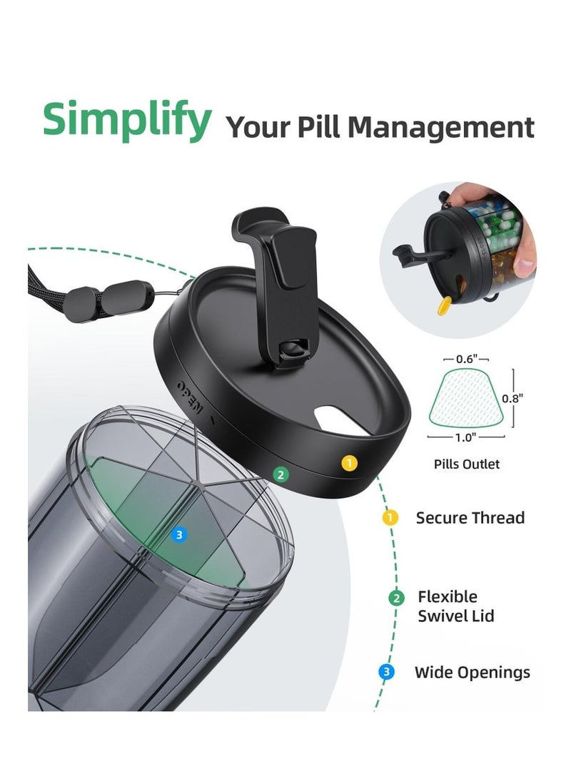 Large Supplement Organizer Bottle, Holds Plenty of Vitamins in 1 Monthly Pill Dispenser with Anti-Mixing & Wide Openings Design, Easy to Retrieve Meds, Includes 20 Pcs Stick-on Labels - Image 3