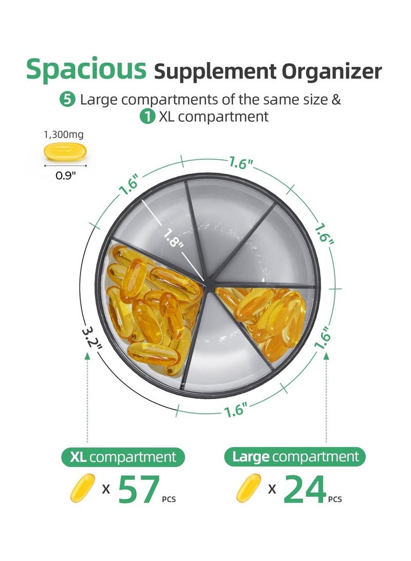 Large Supplement Organizer Bottle, Holds Plenty of Vitamins in 1 Monthly Pill Dispenser with Anti-Mixing & Wide Openings Design, Easy to Retrieve Meds, Includes 20 Pcs Stick-on Labels - Image 2