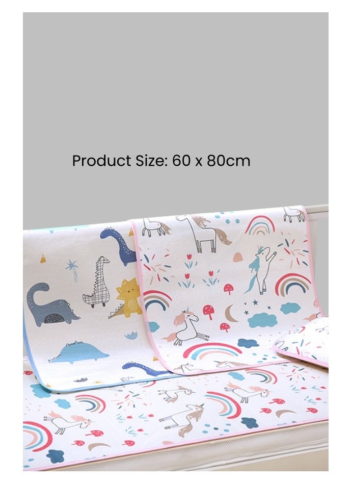 unikbebe 60x80cm Waterproof Baby Sleeping Cooling Mat, Waterproof Mattress Protector, Baby Bed Changing Mat, Infant Waterproof Sheet, Tummy Time Diaper Changing Pad, Toddler Breathable Mat - Dinosaur  - Image 3