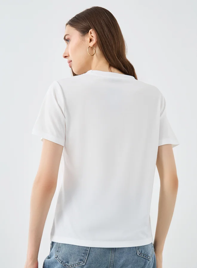 Take Two Take Two Flower Printed Regular Fit T-Shirt