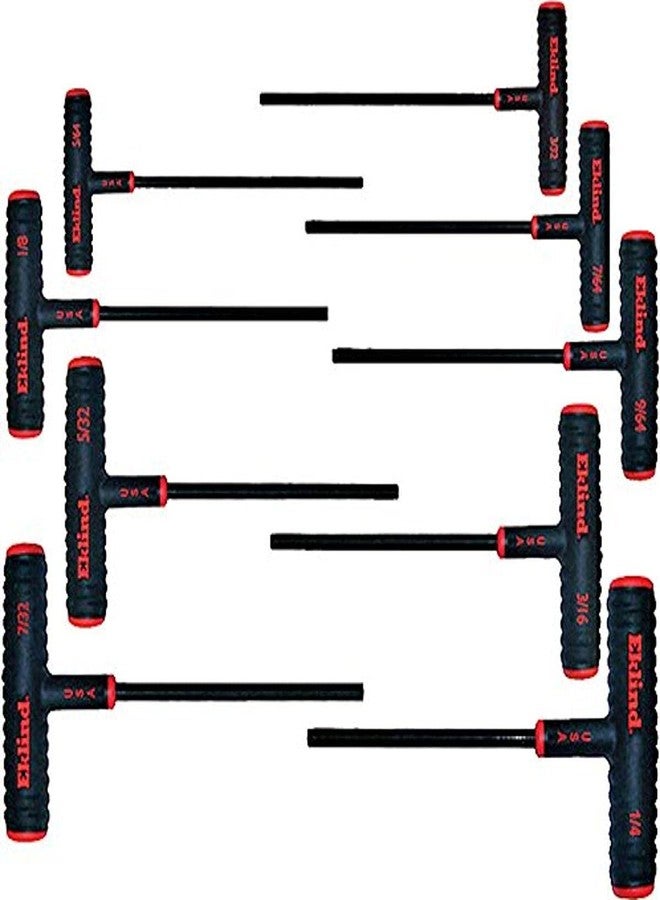 Eklind Tool 60609 Power-T Handle Hex Key allen wrench - 9pc set SAE Inch Sizes 5/64-1/4 6in series - Image 1