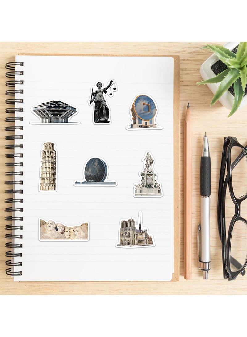 65PCS Famous Buildings Travel Stickers Toy Decal Stickers for Waterproof Vinyl Cute Cartoon Decals for Kids Laptop Scrapbook Binders Luggage Educational School Reward Supplies - Image 5