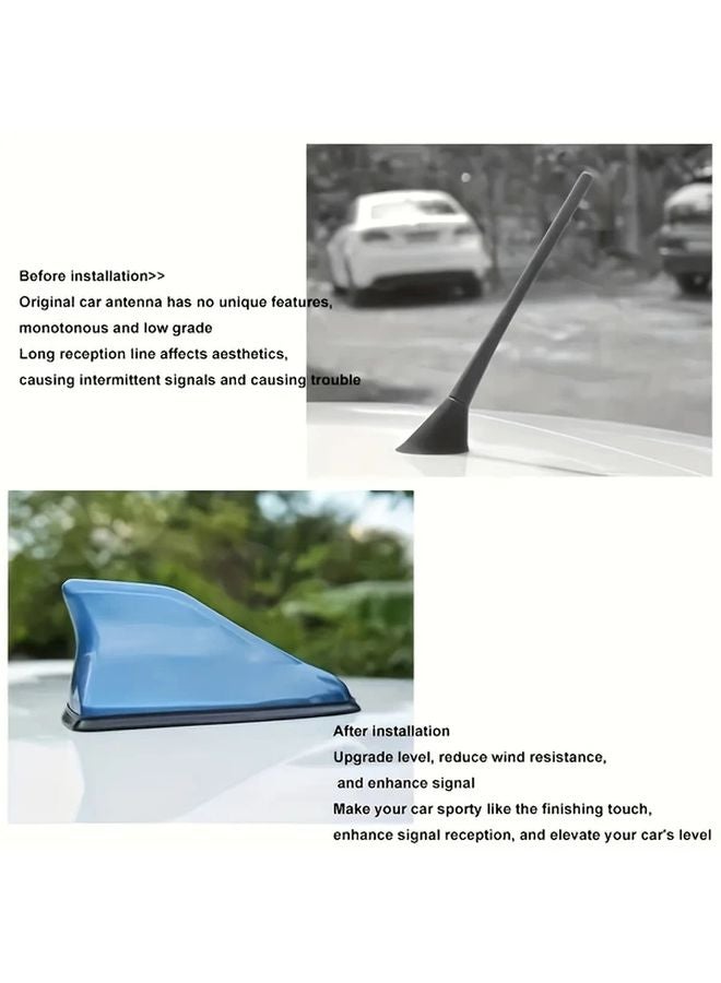 Glacier Silvery Shark Fin Car Antenna ABS Cover Enhanced Radio Signal Reduced Wind Noise - Image 5