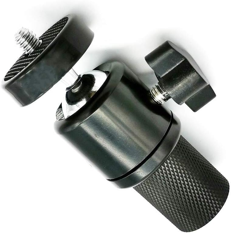 SHOPEE حامل ميكروفون موسيقي مع محول ثلاثي القوائم برأس كروي دوار مع قفل (5/8'' - 27 إلى 1/4'' - 20) لجهاز جوبرو، الكاميرا الرقمية ومسجل الفيديو - Image 1