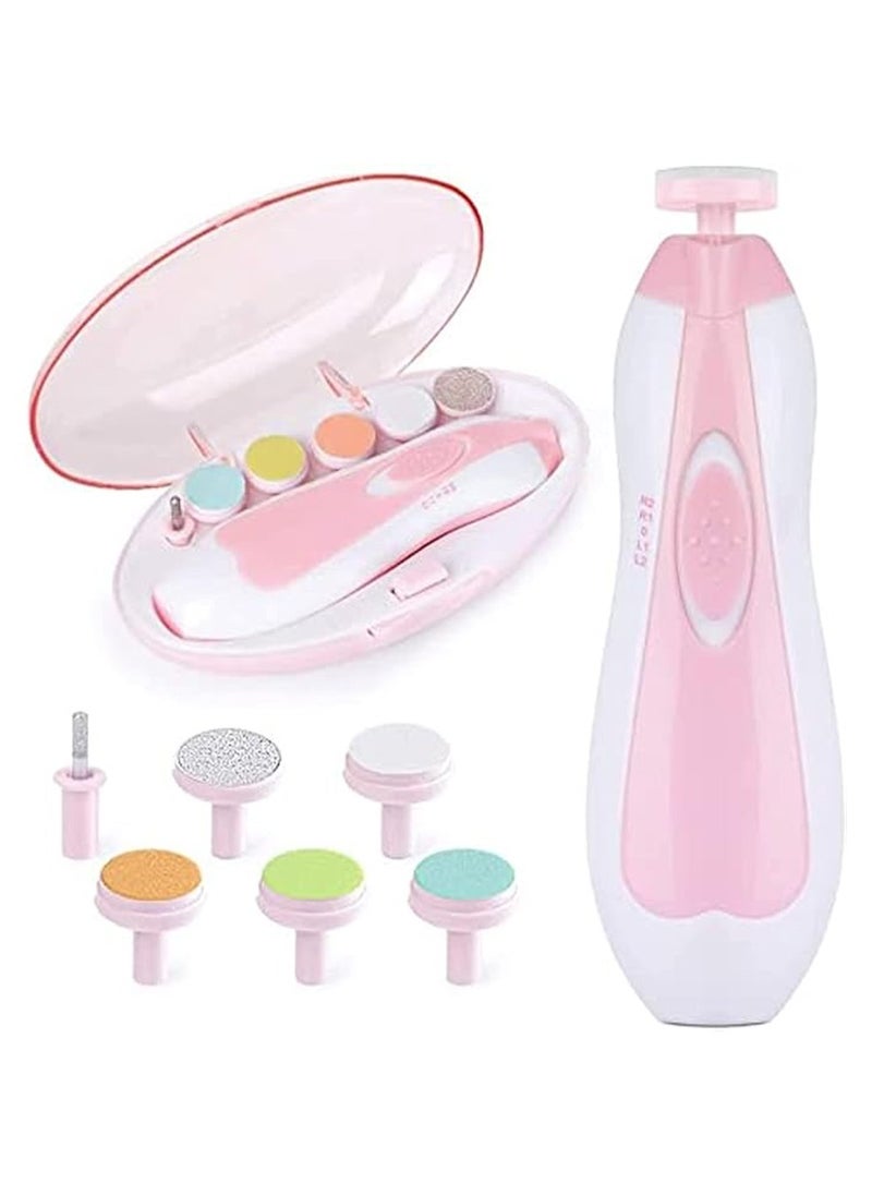 0TO1 TECH Electric Baby Nail Trimmer 6 Grinding Pads and LED Light Trim Polishing Beauty Kit  - Image 1