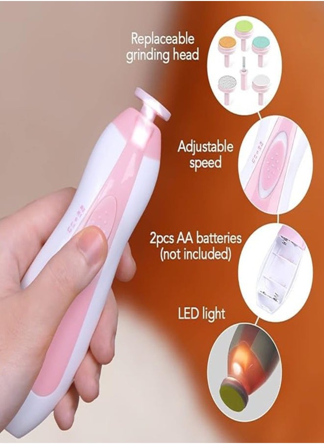 0TO1 TECH Electric Baby Nail Trimmer 6 Grinding Pads and LED Light Trim Polishing Beauty Kit  - Image 5