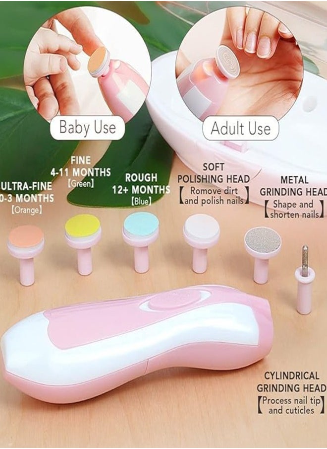 0TO1 TECH Electric Baby Nail Trimmer 6 Grinding Pads and LED Light Trim Polishing Beauty Kit  - Image 2