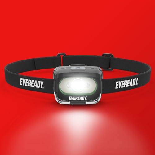 Eveready مصباح رأس قابل لإعادة الشحن من إيفر ريدي LED، 300 لومن، مقاوم للماء IPX4، عدسة مقاومة للكسر، مصباح رأس LED رائع في الهواء الطلق، كابل شحن ميكرو-USB متضمن - Image 3