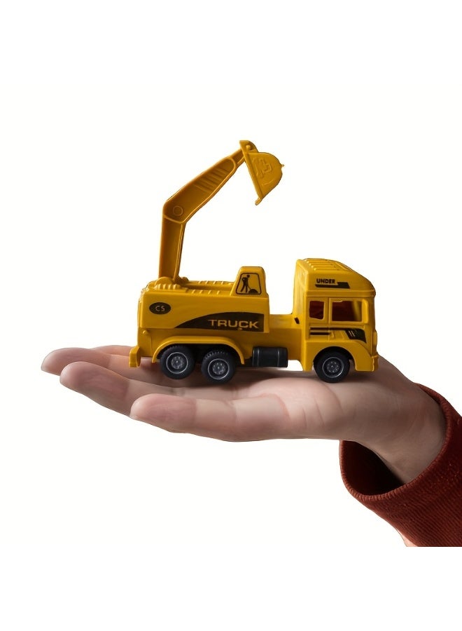 The 8-piece set includes a toy excavator model, a toy construction machinery vehicle, and an inertial-powered excavator assembly with pullback drive, perfect for recognizing vehicles and a premium gift choice. - Image 4