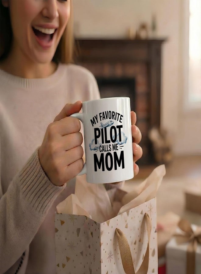 Casitika My Favorite Pilot Calls Me Mom. 11 oz Mug for Aviation Mother, Mothers Day Gift for Proud Pilot Mom. - Image 4