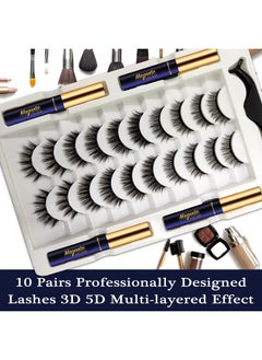 AkesuLash Magnetic Eyelashes Natural Look Magnetic Lashes With 4 Tube Of Magnetic Eyeliner 10 Pairs Mangetic False Eyelashes Kit With Applicator Easy To Apply  - Image 3